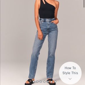 Curve Love 90s Ultra High Rise Straight Jeans Abercrombie